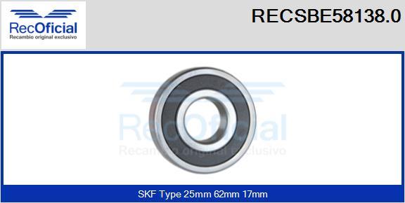 RECOFICIAL RECSBE58138.0 - Лагер vvparts.bg