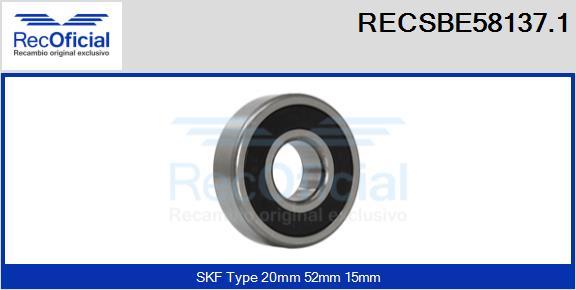 RECOFICIAL RECSBE58137.1 - Лагер vvparts.bg