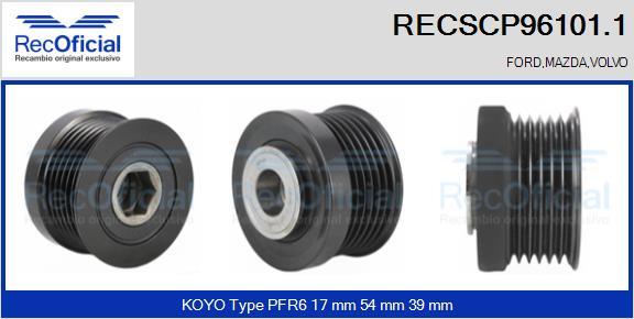 RECOFICIAL RECSCP96101.1 - Ремъчна шайба, генератор vvparts.bg