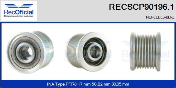 RECOFICIAL RECSCP90196.1 - Ремъчна шайба, генератор vvparts.bg