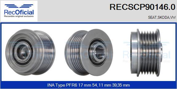 RECOFICIAL RECSCP90146.0 - Ремъчна шайба, генератор vvparts.bg