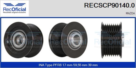 RECOFICIAL RECSCP90140.0 - Ремъчна шайба, генератор vvparts.bg