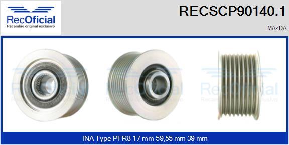 RECOFICIAL RECSCP90140.1 - Ремъчна шайба, генератор vvparts.bg