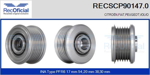 RECOFICIAL RECSCP90147.0 - Ремъчна шайба, генератор vvparts.bg