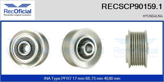 RECOFICIAL RECSCP90159.1 - Ремъчна шайба, генератор vvparts.bg