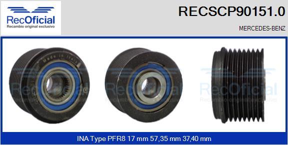 RECOFICIAL RECSCP90151.0 - Ремъчна шайба, генератор vvparts.bg