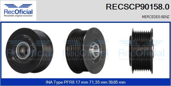 RECOFICIAL RECSCP90158.0 - Ремъчна шайба, генератор vvparts.bg