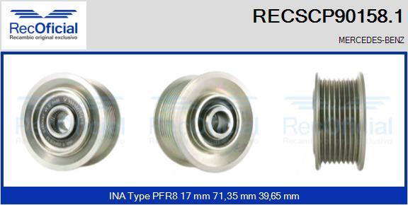 RECOFICIAL RECSCP90158.1 - Ремъчна шайба, генератор vvparts.bg