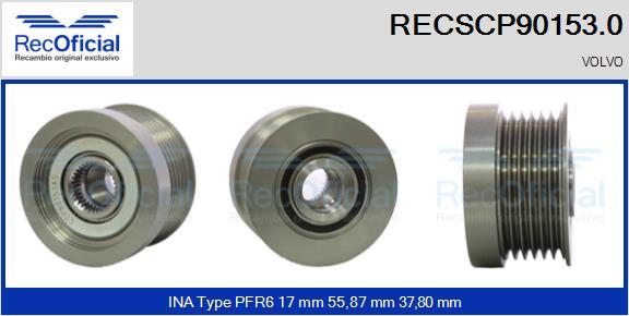 RECOFICIAL RECSCP90153.0 - Ремъчна шайба, генератор vvparts.bg