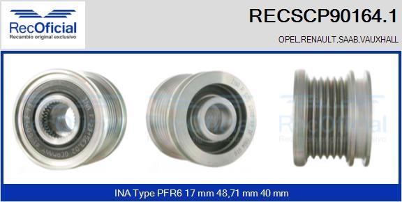 RECOFICIAL RECSCP90164.1 - Ремъчна шайба, генератор vvparts.bg