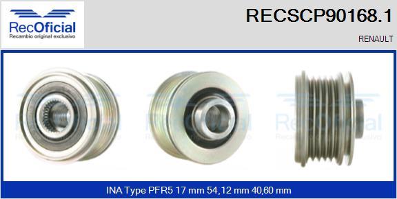 RECOFICIAL RECSCP90168.1 - Ремъчна шайба, генератор vvparts.bg