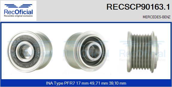 RECOFICIAL RECSCP90163.1 - Ремъчна шайба, генератор vvparts.bg