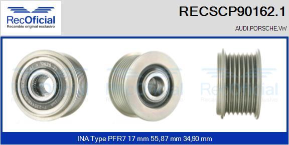 RECOFICIAL RECSCP90162.1 - Ремъчна шайба, генератор vvparts.bg