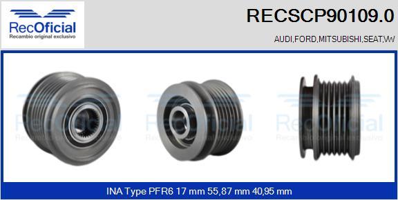 RECOFICIAL RECSCP90109.0 - Ремъчна шайба, генератор vvparts.bg