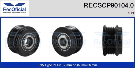 RECOFICIAL RECSCP90104.0 - Ремъчна шайба, генератор vvparts.bg