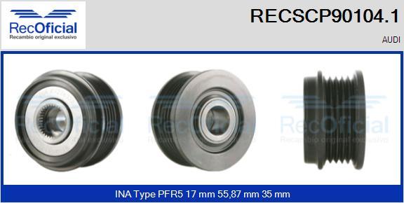 RECOFICIAL RECSCP90104.1 - Ремъчна шайба, генератор vvparts.bg