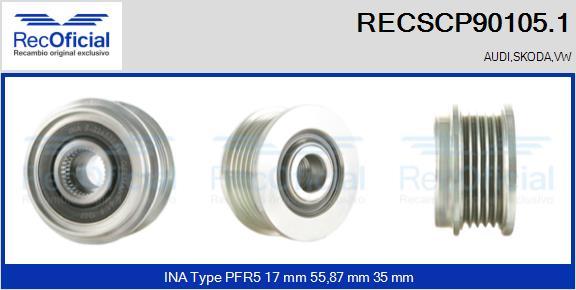 RECOFICIAL RECSCP90105.1 - Ремъчна шайба, генератор vvparts.bg