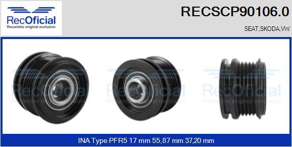 RECOFICIAL RECSCP90106.0 - Ремъчна шайба, генератор vvparts.bg