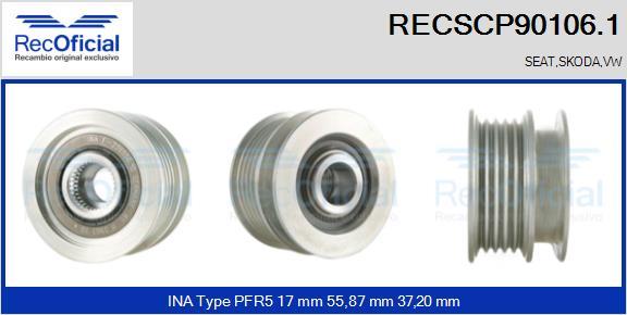 RECOFICIAL RECSCP90106.1 - Ремъчна шайба, генератор vvparts.bg