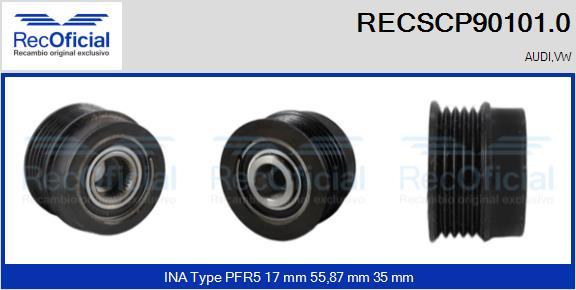 RECOFICIAL RECSCP90101.0 - Ремъчна шайба, генератор vvparts.bg