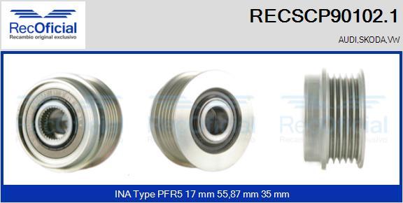 RECOFICIAL RECSCP90102.1 - Ремъчна шайба, генератор vvparts.bg