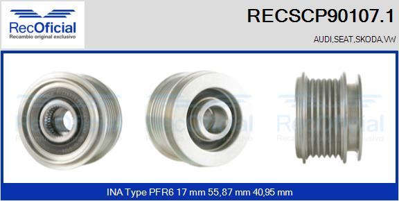 RECOFICIAL RECSCP90107.1 - Ремъчна шайба, генератор vvparts.bg