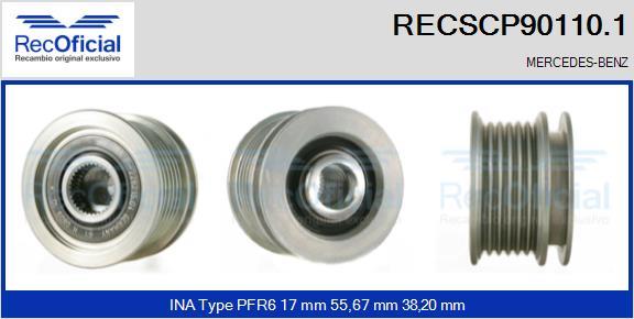 RECOFICIAL RECSCP90110.1 - Ремъчна шайба, генератор vvparts.bg