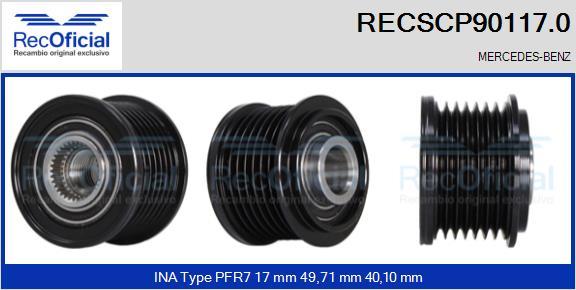 RECOFICIAL RECSCP90117.0 - Ремъчна шайба, генератор vvparts.bg