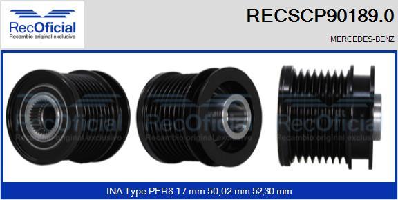 RECOFICIAL RECSCP90189.0 - Ремъчна шайба, генератор vvparts.bg