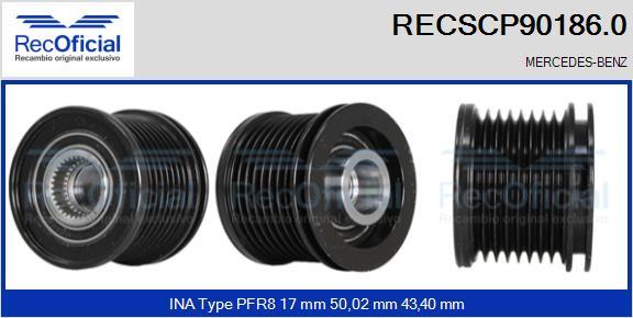 RECOFICIAL RECSCP90186.0 - Ремъчна шайба, генератор vvparts.bg