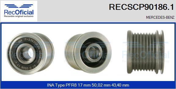 RECOFICIAL RECSCP90186.1 - Ремъчна шайба, генератор vvparts.bg