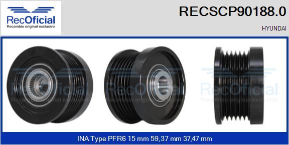 RECOFICIAL RECSCP90188.0 - Ремъчна шайба, генератор vvparts.bg