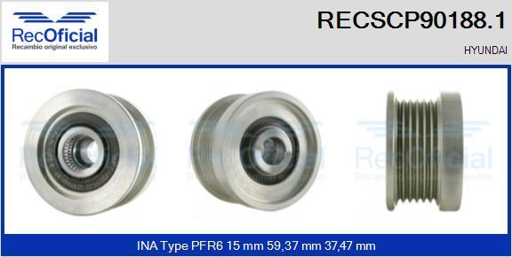 RECOFICIAL RECSCP90188.1 - Ремъчна шайба, генератор vvparts.bg