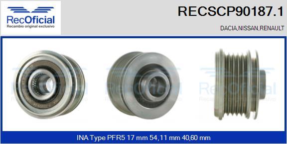 RECOFICIAL RECSCP90187.1 - Ремъчна шайба, генератор vvparts.bg