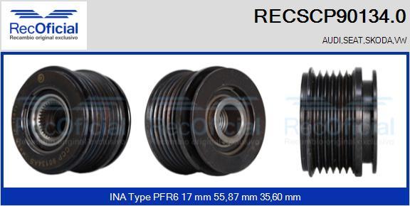 RECOFICIAL RECSCP90134.0 - Ремъчна шайба, генератор vvparts.bg