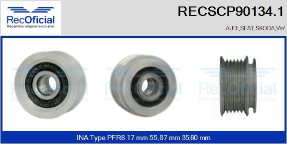 RECOFICIAL RECSCP90134.1 - Ремъчна шайба, генератор vvparts.bg