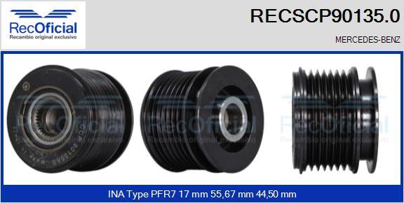 RECOFICIAL RECSCP90135.0 - Ремъчна шайба, генератор vvparts.bg