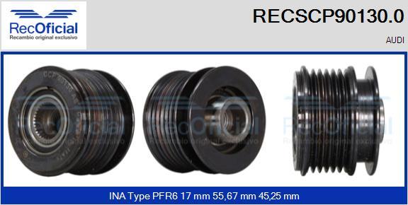 RECOFICIAL RECSCP90130.0 - Ремъчна шайба, генератор vvparts.bg