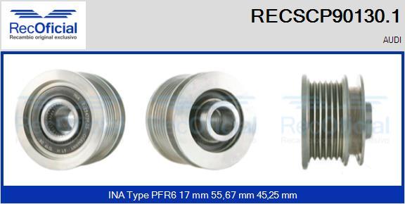 RECOFICIAL RECSCP90130.1 - Ремъчна шайба, генератор vvparts.bg