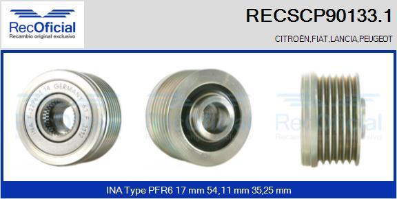 RECOFICIAL RECSCP90133.1 - Ремъчна шайба, генератор vvparts.bg