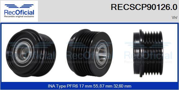 RECOFICIAL RECSCP90126.0 - Ремъчна шайба, генератор vvparts.bg