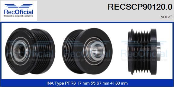 RECOFICIAL RECSCP90120.0 - Ремъчна шайба, генератор vvparts.bg