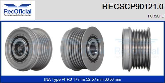 RECOFICIAL RECSCP90121.0 - Ремъчна шайба, генератор vvparts.bg