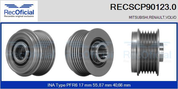 RECOFICIAL RECSCP90123.0 - Ремъчна шайба, генератор vvparts.bg