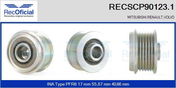 RECOFICIAL RECSCP90123.1 - Ремъчна шайба, генератор vvparts.bg