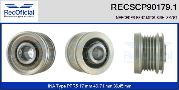 RECOFICIAL RECSCP90179.1 - Ремъчна шайба, генератор vvparts.bg