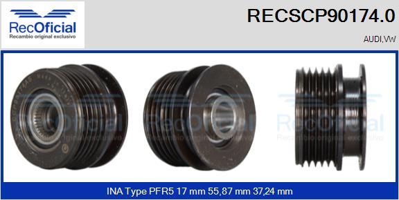 RECOFICIAL RECSCP90174.0 - Ремъчна шайба, генератор vvparts.bg