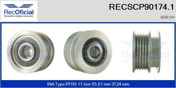 RECOFICIAL RECSCP90174.1 - Ремъчна шайба, генератор vvparts.bg