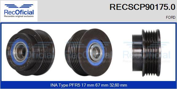 RECOFICIAL RECSCP90175.0 - Ремъчна шайба, генератор vvparts.bg