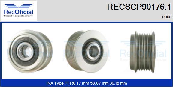 RECOFICIAL RECSCP90176.1 - Ремъчна шайба, генератор vvparts.bg